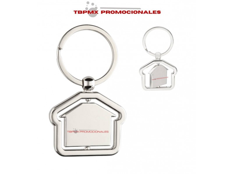 Llavero metalico forma de casa placa solida silueta lar promocional