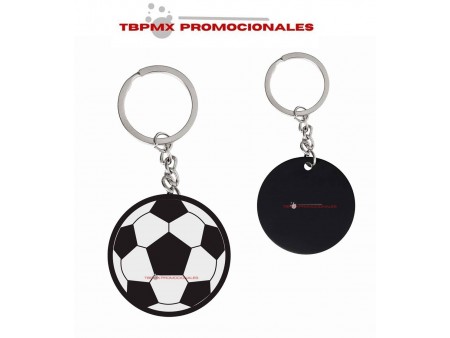 Llavero metalico circular acabado rubber balon soccer brazuca promocional