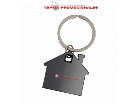 llavero metalico forma de casa acabado espejo tessa promocional