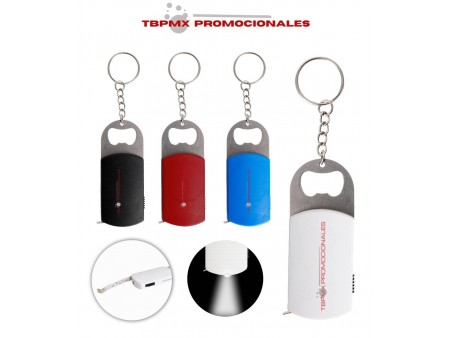 Llavero multifuncional destapador lampara flexometro inge promocional