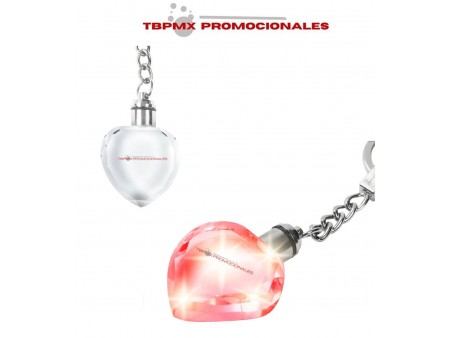 Llavero forma de corazon luz roja yalo promocional
