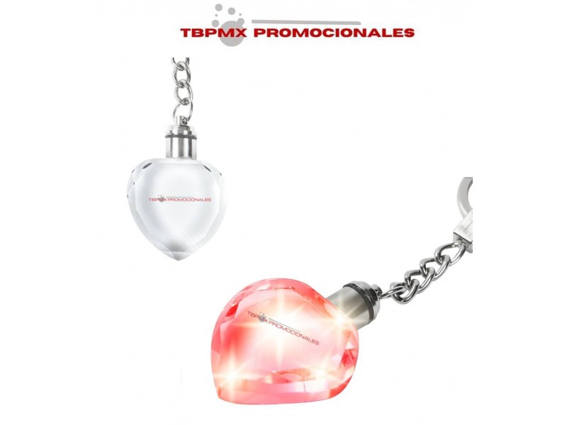 Llavero forma de corazon luz roja yalo promocional