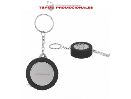 Llavero flexometro forma llanta 1 metro rin promocional