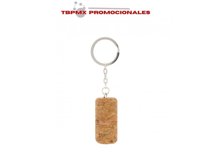 Llavero de corcho forma cilindrica suro promocional