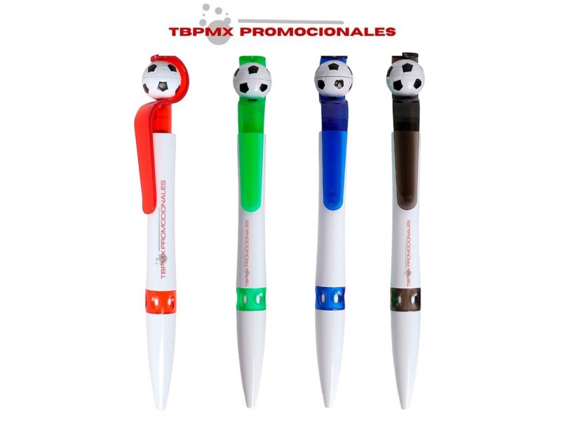 Boligrafo plastico balon futbol soccer spinner modric promocional