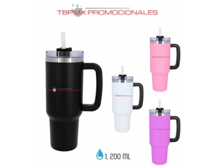Termo acero inoxidable 1200 ml doble pared rugoso asa tapa viz promocional