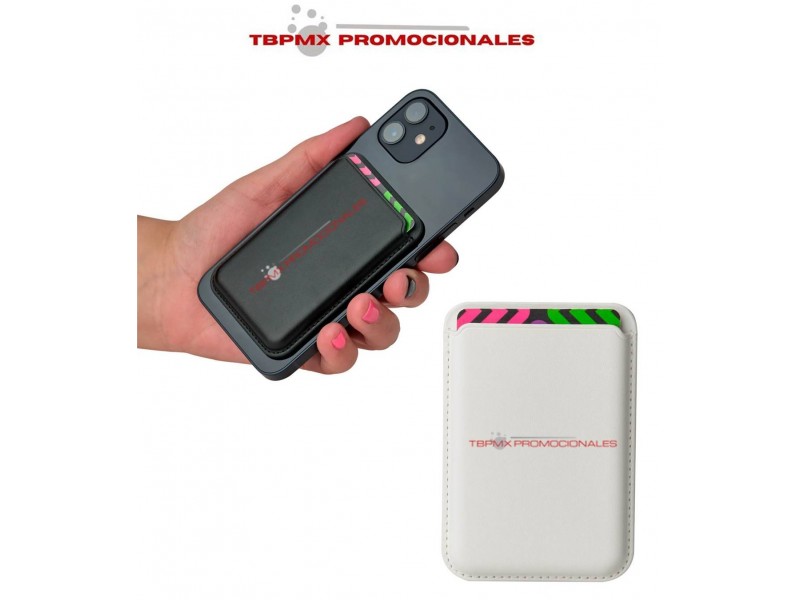 Tarjetero universal poliuretano para celular con iman credit promocional