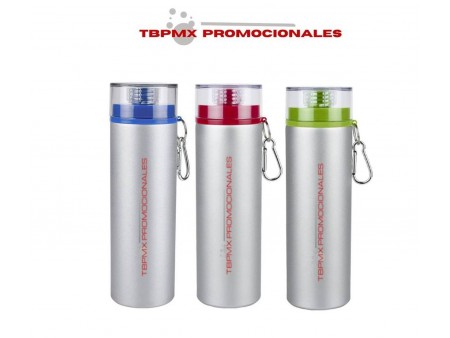 Cilindro de aluminio 750 ml tapa rosca boquilla con carabina leman promocional