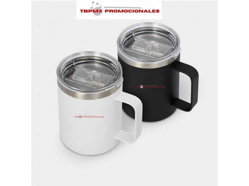 Taza tarro acero inoxidable 400 ml doble pared tapa plastica beliza promocional