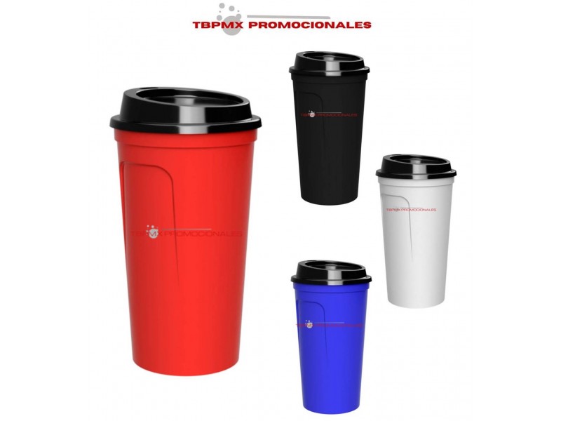 Vaso termo termico plastico 450 ml doble pared con tapa madness promocional