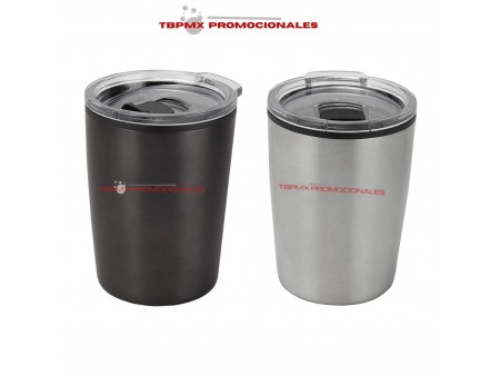 Vaso termo termico acero inoxidable 120 ml doble pared interna palstico tapa plastica niza promocional