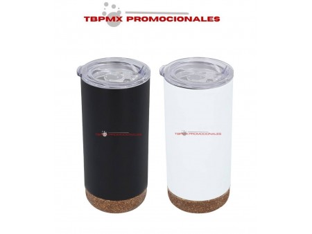 Vaso termo termico acero inoxidable 550 ml doble pared base corcho tapa plastico laurent promocional
