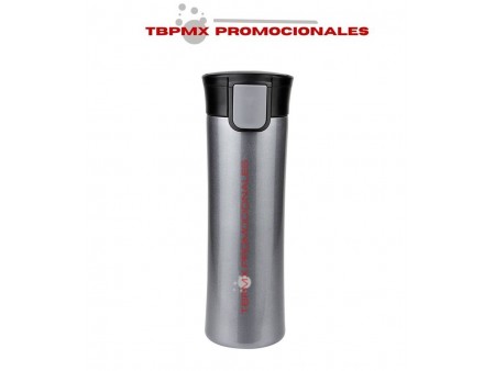 Termo acero inoxidable 525 ml doble pared tapa buton pulsador kumasi promocional