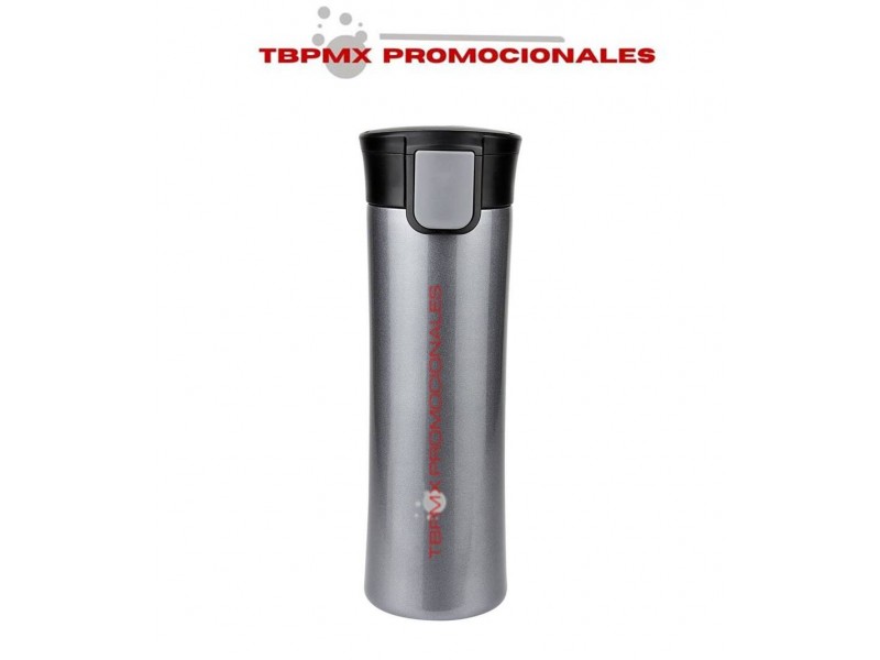 Termo acero inoxidable 525 ml doble pared tapa buton pulsador kumasi promocional