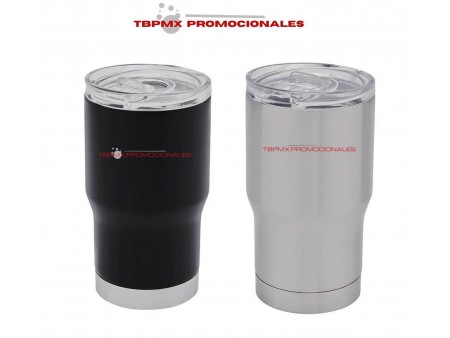 Vaso termo termico acero inoxidable 380 ml doble pared tapa plastico angra promocional