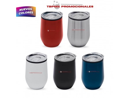 Vaso termo termico acero inoxidable 350 ml interno plastico tapa plastica laska promocional