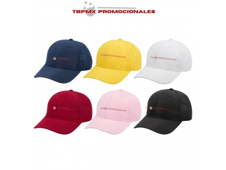Gorra deportiva 6 gajos poliester y ojillos mathis promocional