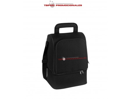 Lonchera plastificada doble compartimento capacidad de 24 latas hiker promocional