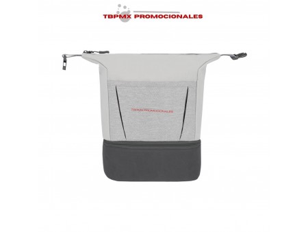 Lonchera plastificada doble compartimento capacidad 9 latas fleur promocional