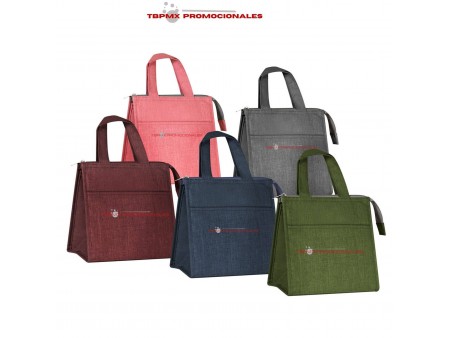 Lonchera termica poliester metalizada capacidad 6 latas saanvi promocional