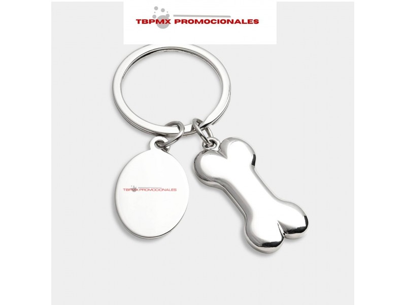 Llavero metalio en forma de hueso placa redonda doggy promocional