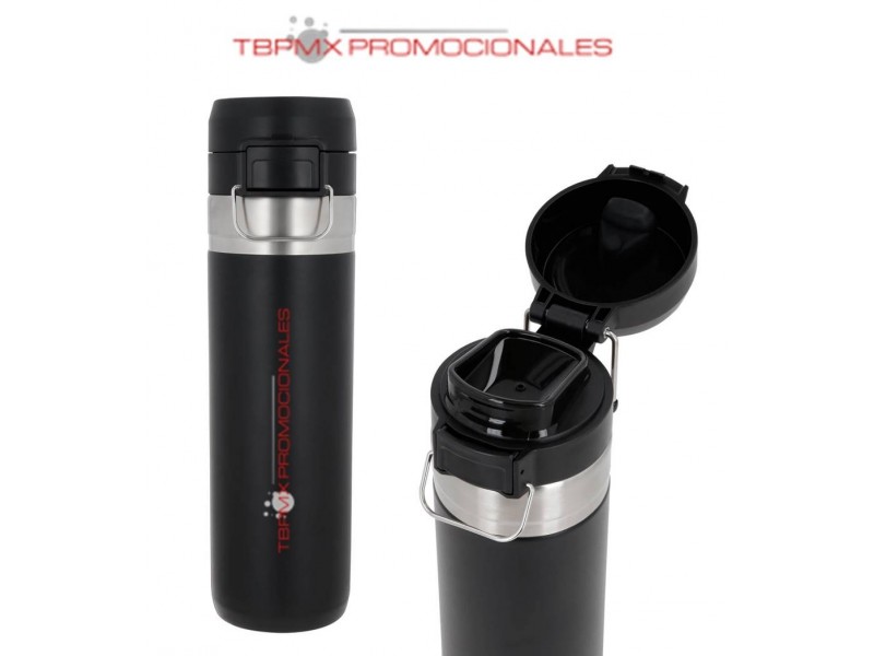 Termo acero inoxidable 800 ml doble pared tapa candado seguridad asa grylls promocional
