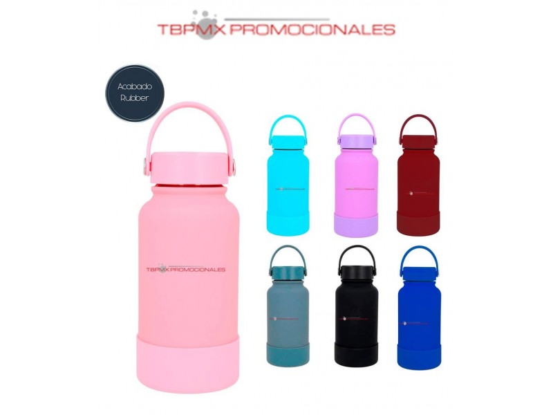 Termo acero inoxidable 600 ml doble pared rubber silicon asa baalti promocional