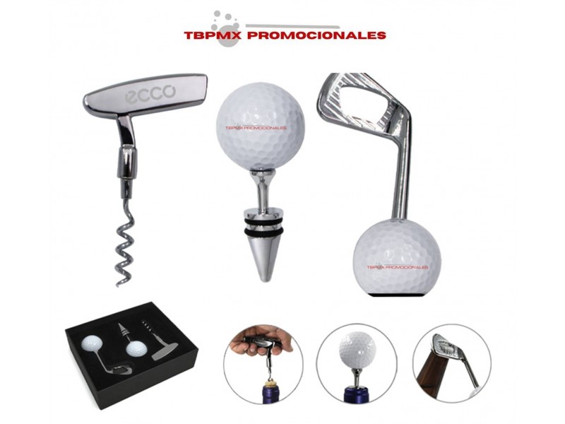 Set para vinos en forma de accesorios de golf golfito promocional