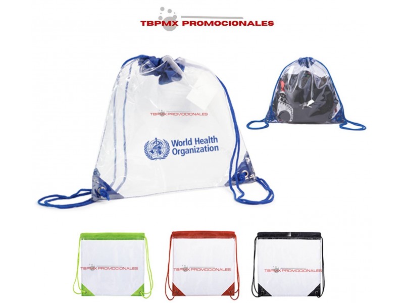 Morral plastico transparente disport promocional
