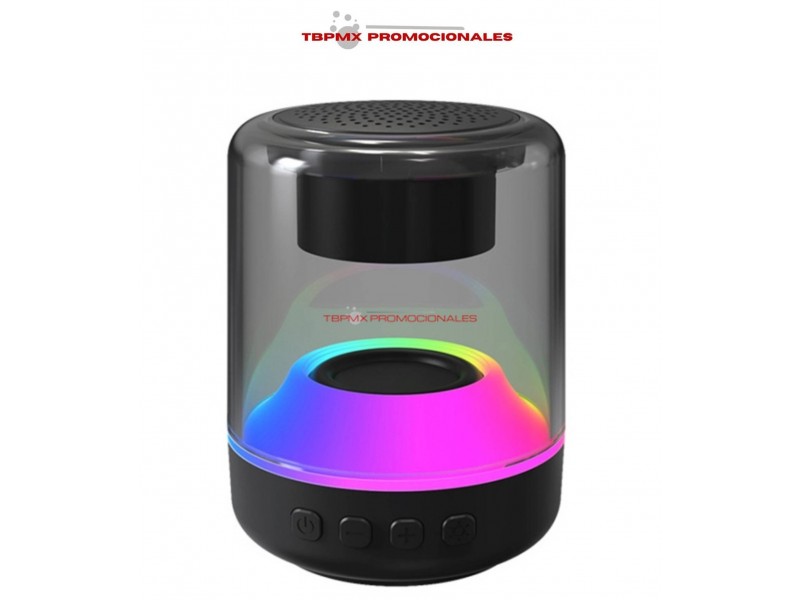 Mini bocina bluetooth  bateria recargable luces RGB promocional