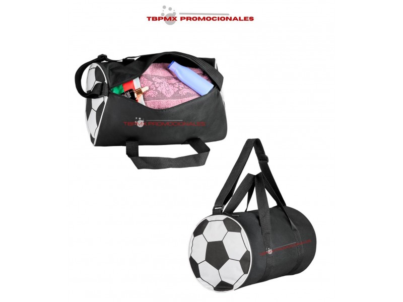 Maleta deportiva forma de balon futbol soccer poliester lautaro promocional