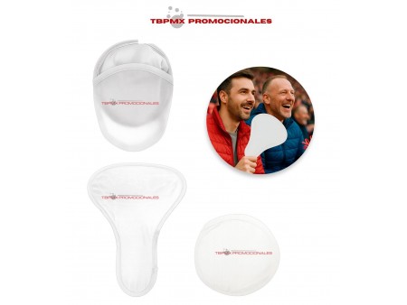 Abanico plegable poliester con funda saque promocional