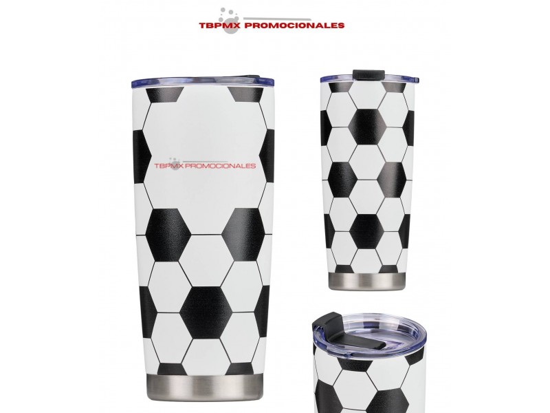 Termo acero inoxidable doble pared impresion balon soccer tapa capitan promocional