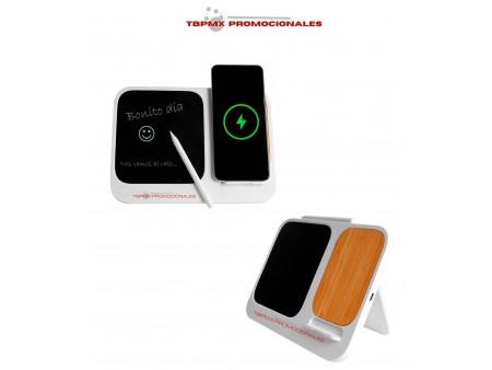 Cargador inalambrico wireless para ceular pizarron digital con plumilla emeric promocional