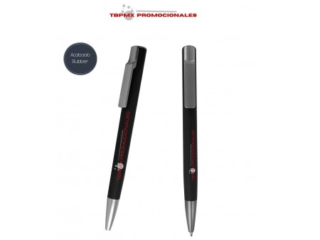 Boligrafo metalico acabado rubber hanko promocional