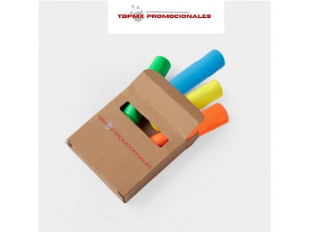 Set de marcatextos en estuche ecologico con ventana dash promocional