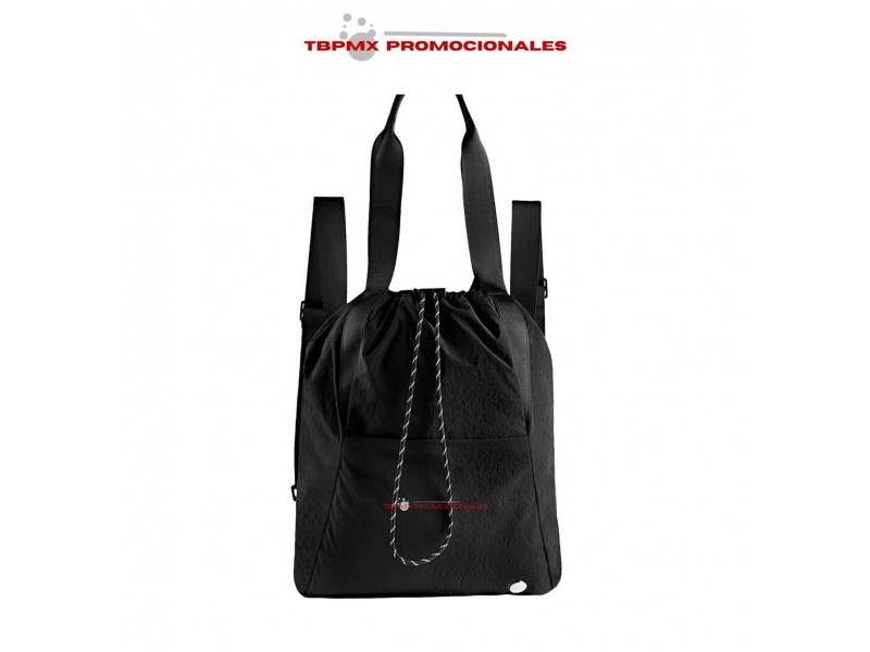 Bolsa mochila poliester con boton metalico kivan promocional