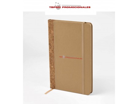 Libreta ecologica kraft corcho natural 72 hojas rayadas punteadas senda promocional