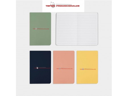 Libreta ecologica bolsillo pasta flexible 30 hojas acabado soft miekki promocional