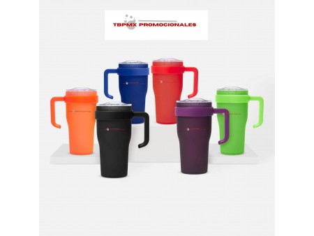 Taza tarro plastico 600 ml tapa valvula de seguridad tromso promocional