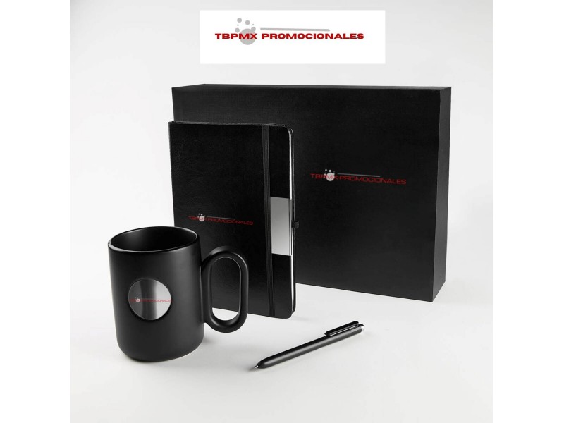 Set de regalo corporativo ejecutivo libreta boligrafo taza ceramica 473 ml notula promocional