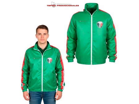 Rompevientos poliester logo mexico tricolor con gorro plegable hincha promocional