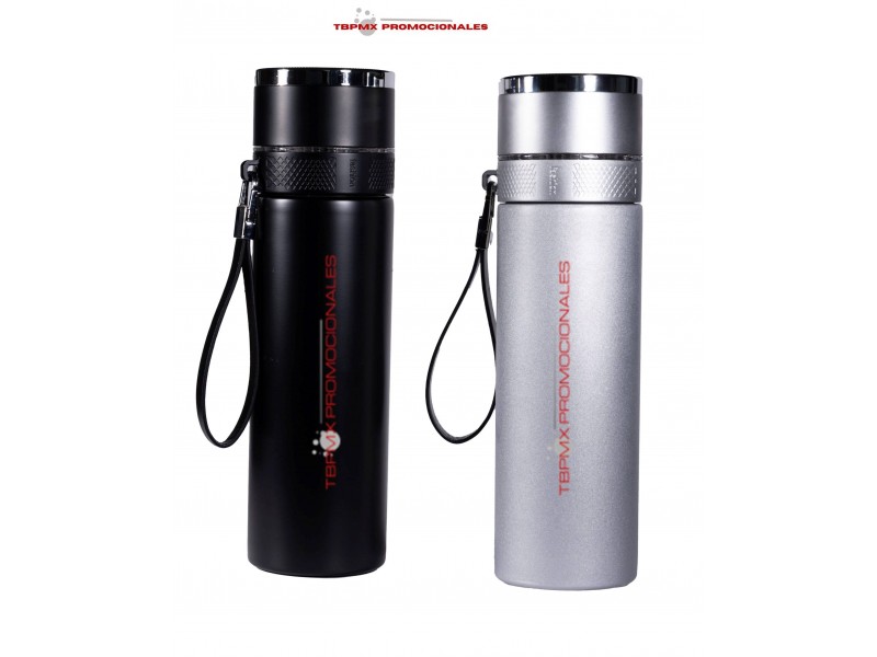 Termo acero inoxidable 500 ml doble pared boton tapa con filtro promocional