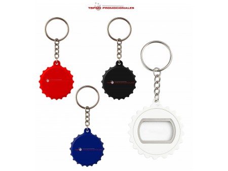 Llavero metalico destapador en forma de corcholata kic promocional