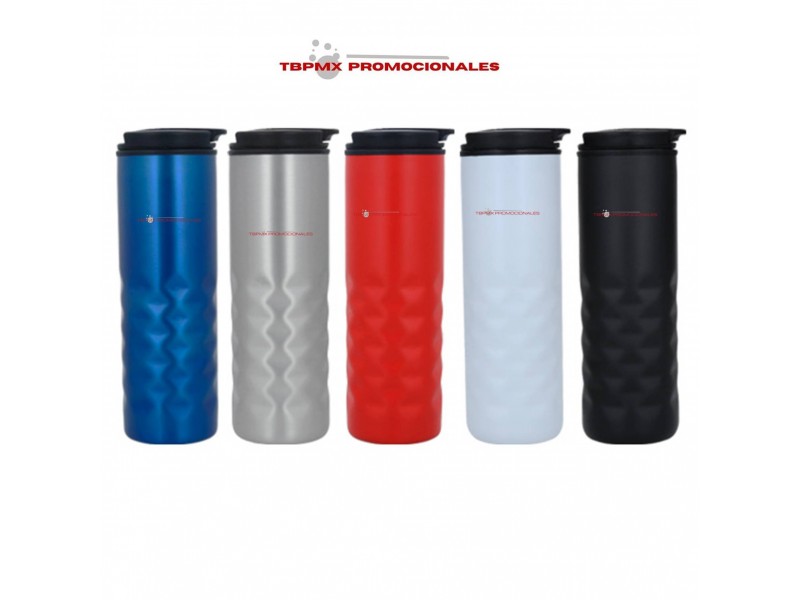 Termo acero inoxidable 450 ml doble pared interior plastico tapa masato promocional