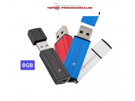 Memoria usb 8 gb  metalica rectangular con tapa promocional