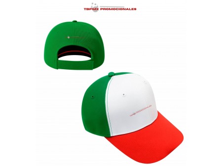 Gorra 6 gajos acrilico tricolor goof promocional