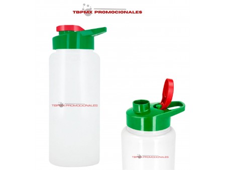 Cilindro anfora plastico pet 1 litro sólido tricolor tapa rosca asa boquilla pai mexa promocional