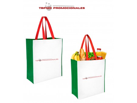 Bolsa ecologica non woven laminada termo sellada tricolor kicko promocional