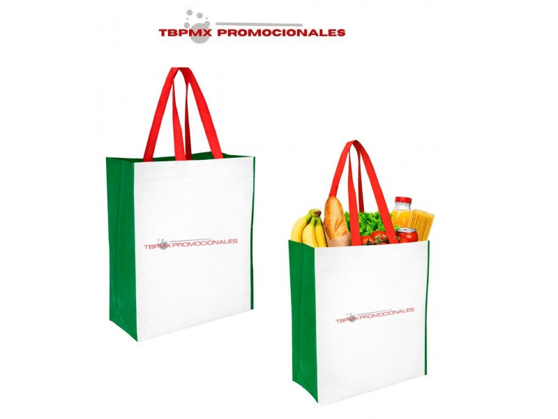 Bolsa ecologica non woven laminada termo sellada tricolor kicko promocional